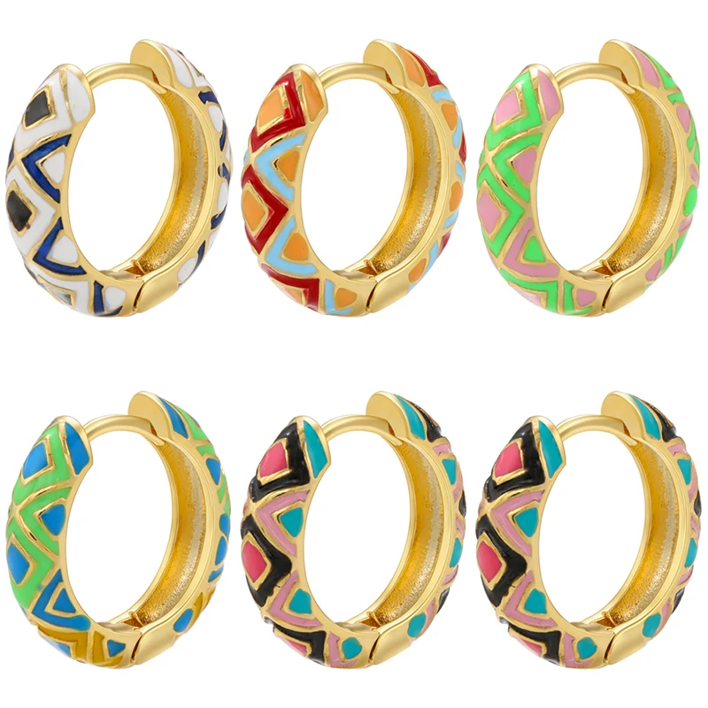 ZHUKOU Enamel Geometric hoop Earrings Fashion gold color triangle Women Round small hoop Earring Jewelry Wholesale VE674
ZHUKOU Enamel Geometric hoop Earrings Fashion gold color triangle Women Round small hoop Earring Jewelry Wholesale VE674