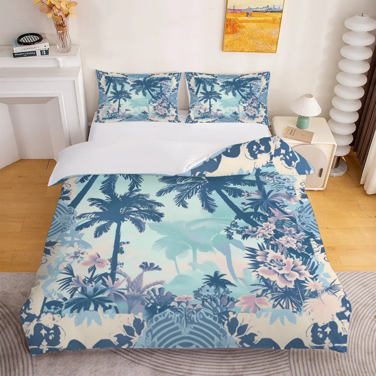 Bluish yellow flowers Down comforter set large size tree and sunset 1 duvet cover and 2 pillowcases
Bluish yellow flowers Down comforter set large size tree and sunset 1 duvet cover and 2 pillowcases
