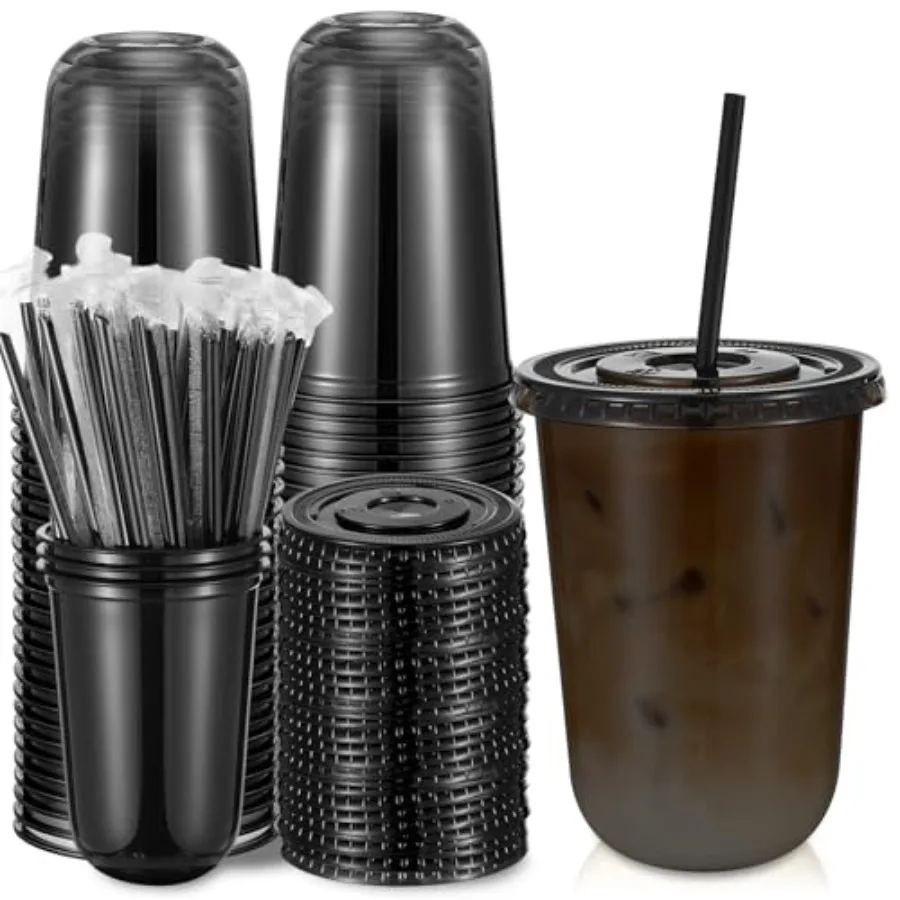 Sets Plastic Cups with Lids and Straws, Disposable Iced Coffee Cups Drinking PET for Cold Drinks, Juice, Smoothie, Coffee Shops
Sets Plastic Cups with Lids and Straws, Disposable Iced Coffee Cups Drinking PET for Cold Drinks, Juice, Smoothie, Coffee Shops