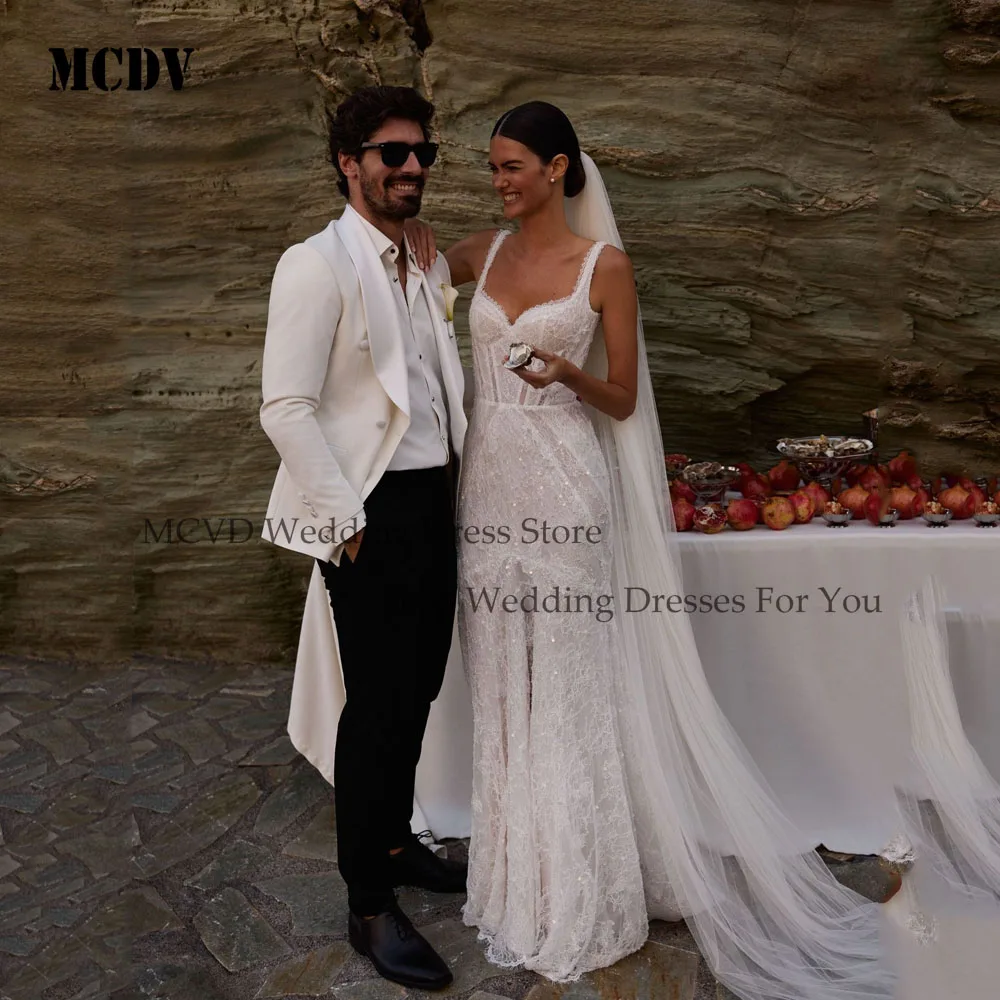MCDV Customized Luxury Wedding Dresses Sweetheart Spaghetti Straps Mermaid Bride Gowns For Women Lace Beach vestido de noiva
MCDV Customized Luxury Wedding Dresses Sweetheart Spaghetti Straps Mermaid Bride Gowns For Women Lace Beach vestido de noiva