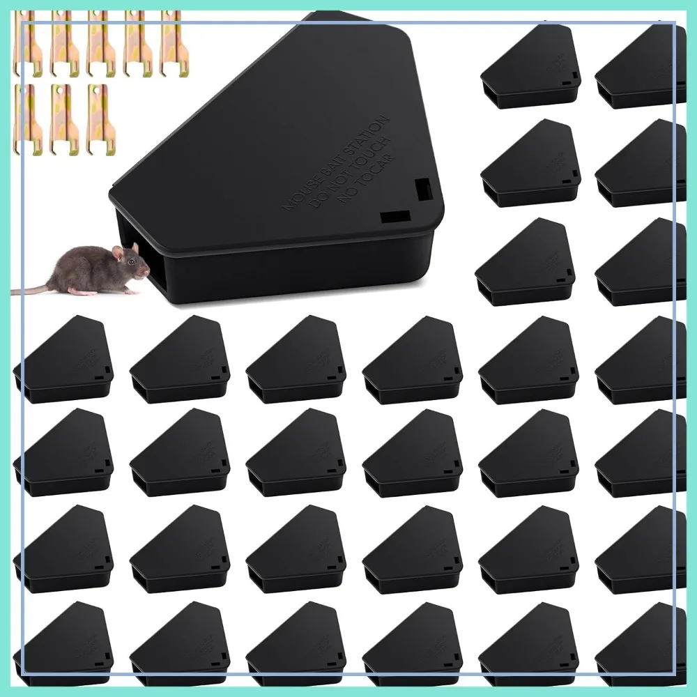 36 Pcs Lockable Mouse Bait Station, Reusable Triangle Design for Indoor/Outdoor Use, Small Mice Control (Black)
36 Pcs Lockable Mouse Bait Station, Reusable Triangle Design for Indoor/Outdoor Use, Small Mice Control (Black)