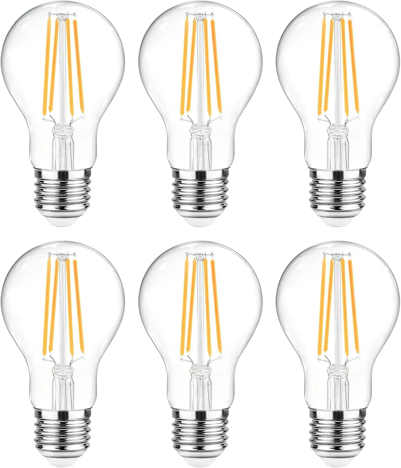 60W Equivalent LED Light Bulbs, Warm White 2700K, Non-Dimmable, A19, 6-Pack
60W Equivalent LED Light Bulbs, Warm White 2700K, Non-Dimmable, A19, 6-Pack