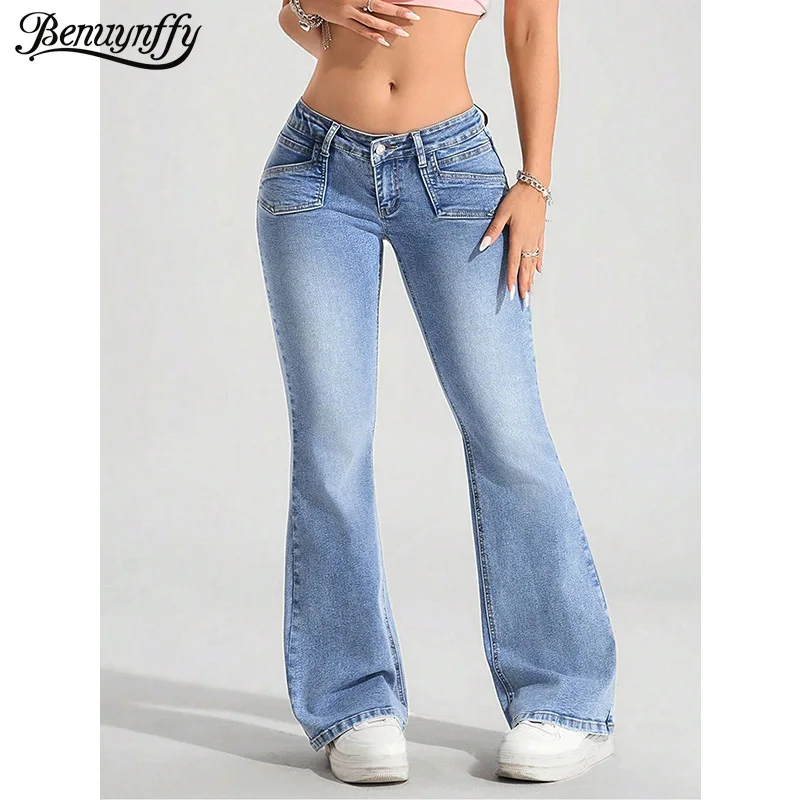 Benuynffy Retro All Match Casual Flared Jeans Woman 2026 New Fashion Slim Stretch Low Waist Bell-bottom Denim Pants Streetwear
Benuynffy Retro All Match Casual Flared Jeans Woman 2026 New Fashion Slim Stretch Low Waist Bell-bottom Denim Pants Streetwear