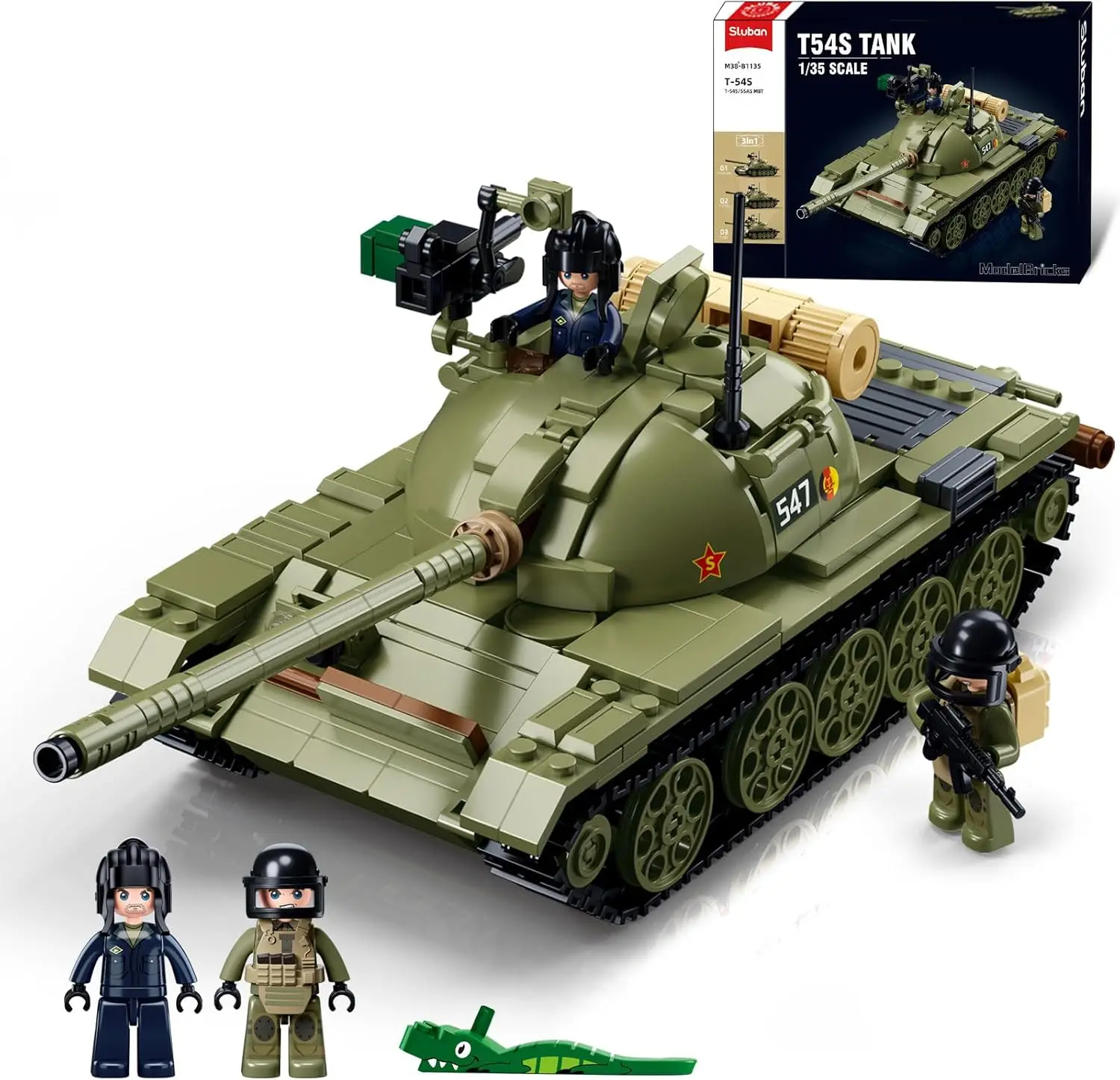 Sluban 604PCS ARMY T-54S Medium Tank Building Blocks WW2 Tank Weapon Model Bricks With Figure DIY Toys For Kids Holiday Gifts
Sluban 604PCS ARMY T-54S Medium Tank Building Blocks WW2 Tank Weapon Model Bricks With Figure DIY Toys For Kids Holiday Gifts