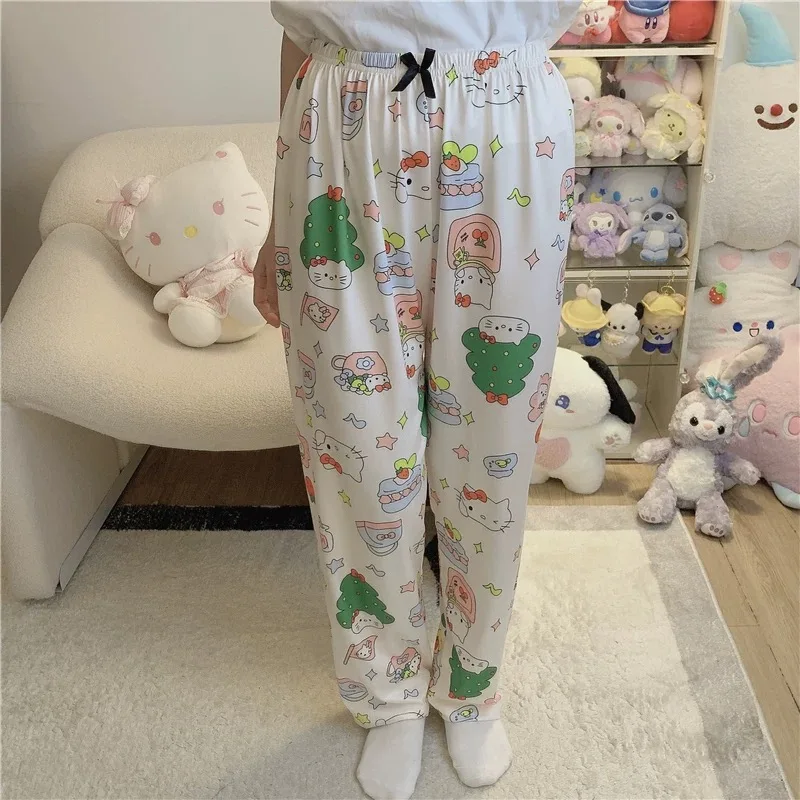 Sanrio Hello Kitty pantalones de pijama puro ancho Kawaii Kitty pantalones de pierna niñas verano fino pantalones cas
Sanrio Hello Kitty pantalones de pijama puro ancho Kawaii Kitty pantalones de pierna niñas verano fino pantalones cas