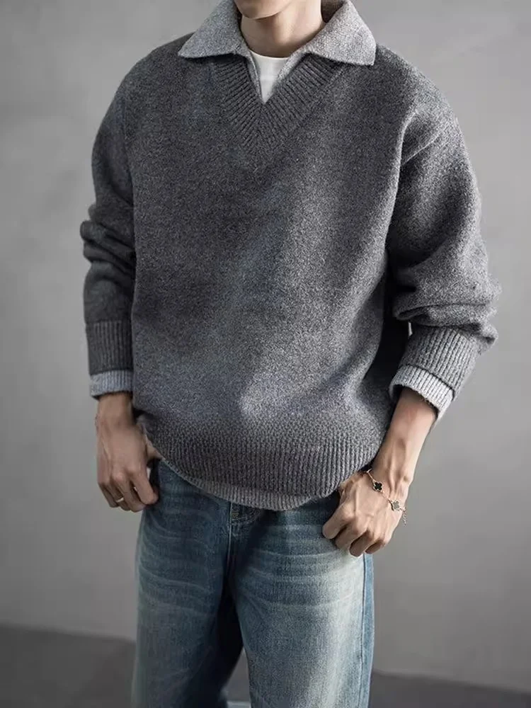 Men's Loose Fit Thick Warm V-Neck Knitwear Retro Style Polyester Fiber Long Sleeve Casual Wear Winter Fashion Fake Two-Piece ...
Men's Loose Fit Thick Warm V-Neck Knitwear Retro Style Polyester Fiber Long Sleeve Casual Wear Winter Fashion Fake Two-Piece ...