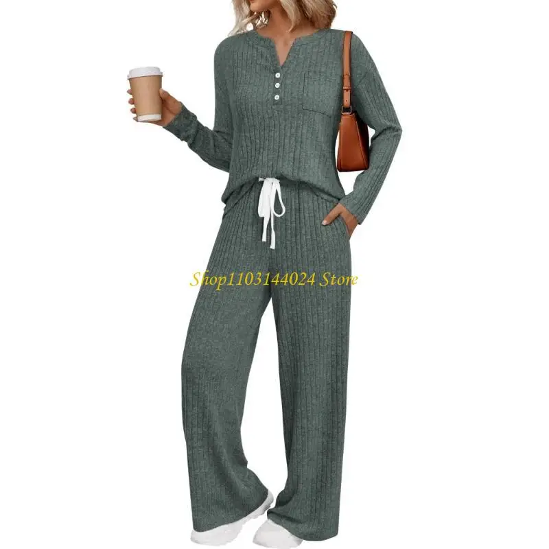 N5KE Womens 2 Piece Lounge Sets Fall Outfits Henley Neck Sweater Matching Sweat Suits Comfy Pajamas Clothes Pockets
N5KE Womens 2 Piece Lounge Sets Fall Outfits Henley Neck Sweater Matching Sweat Suits Comfy Pajamas Clothes Pockets
