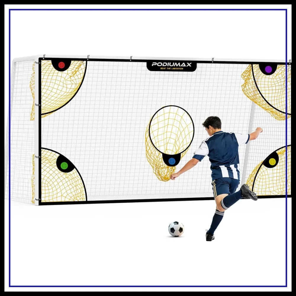Soccer Goal Target Net with Highlighted Scoring Zones 12x6ft
Soccer Goal Target Net with Highlighted Scoring Zones 12x6ft