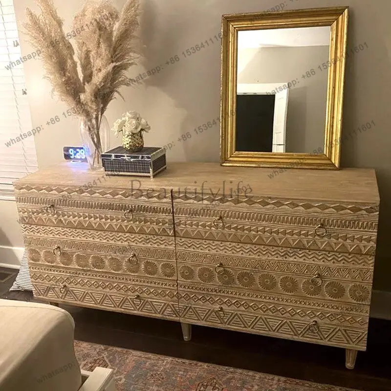 Medieval Solid Wood Dining Side Cabinet Modern Light Luxury Carved Storage Storage Cabinet
Medieval Solid Wood Dining Side Cabinet Modern Light Luxury Carved Storage Storage Cabinet