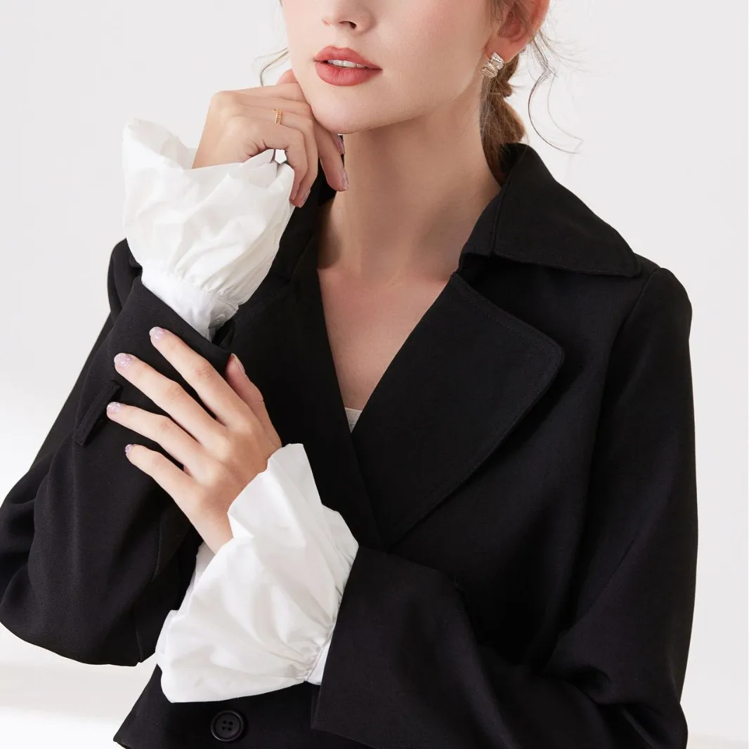 New White Detachable Fake Sleeves Bubble Sleeves Pleated Ruffle Edges Decorative Wristband Sweater Decorative
New White Detachable Fake Sleeves Bubble Sleeves Pleated Ruffle Edges Decorative Wristband Sweater Decorative