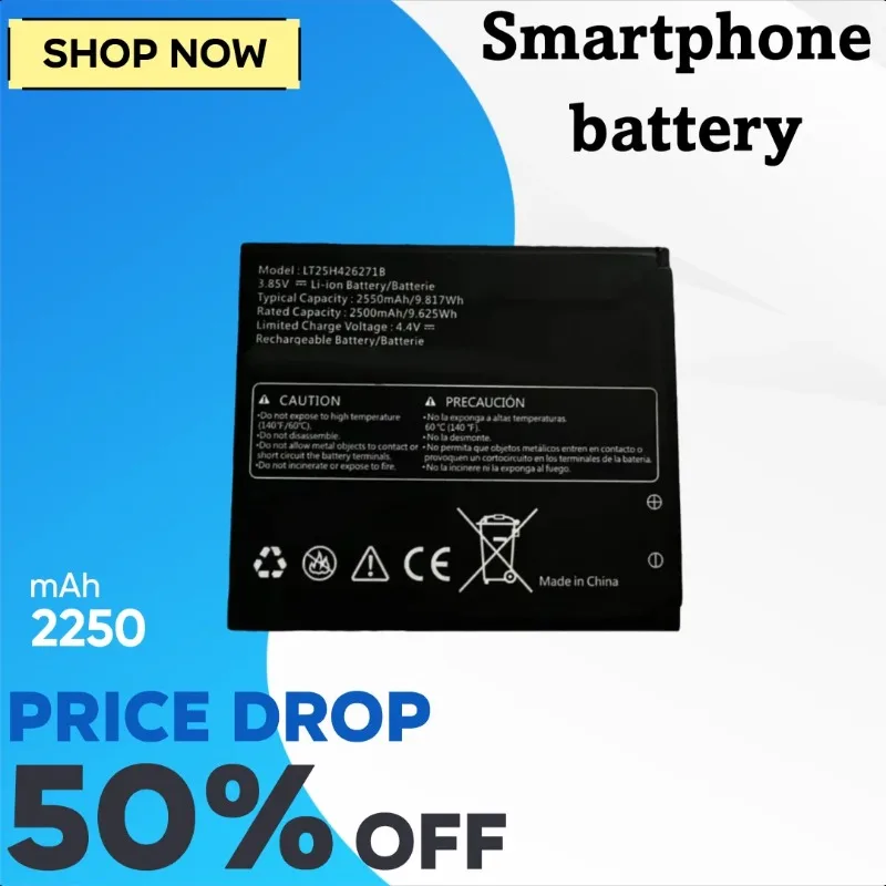 Аккумулятор для смартфона 3,85 В, 2250 мАч LT25H426271B для BLU View 1 B100DL
Аккумулятор для смартфона 3,85 В, 2250 мАч LT25H426271B для BLU View 1 B100DL