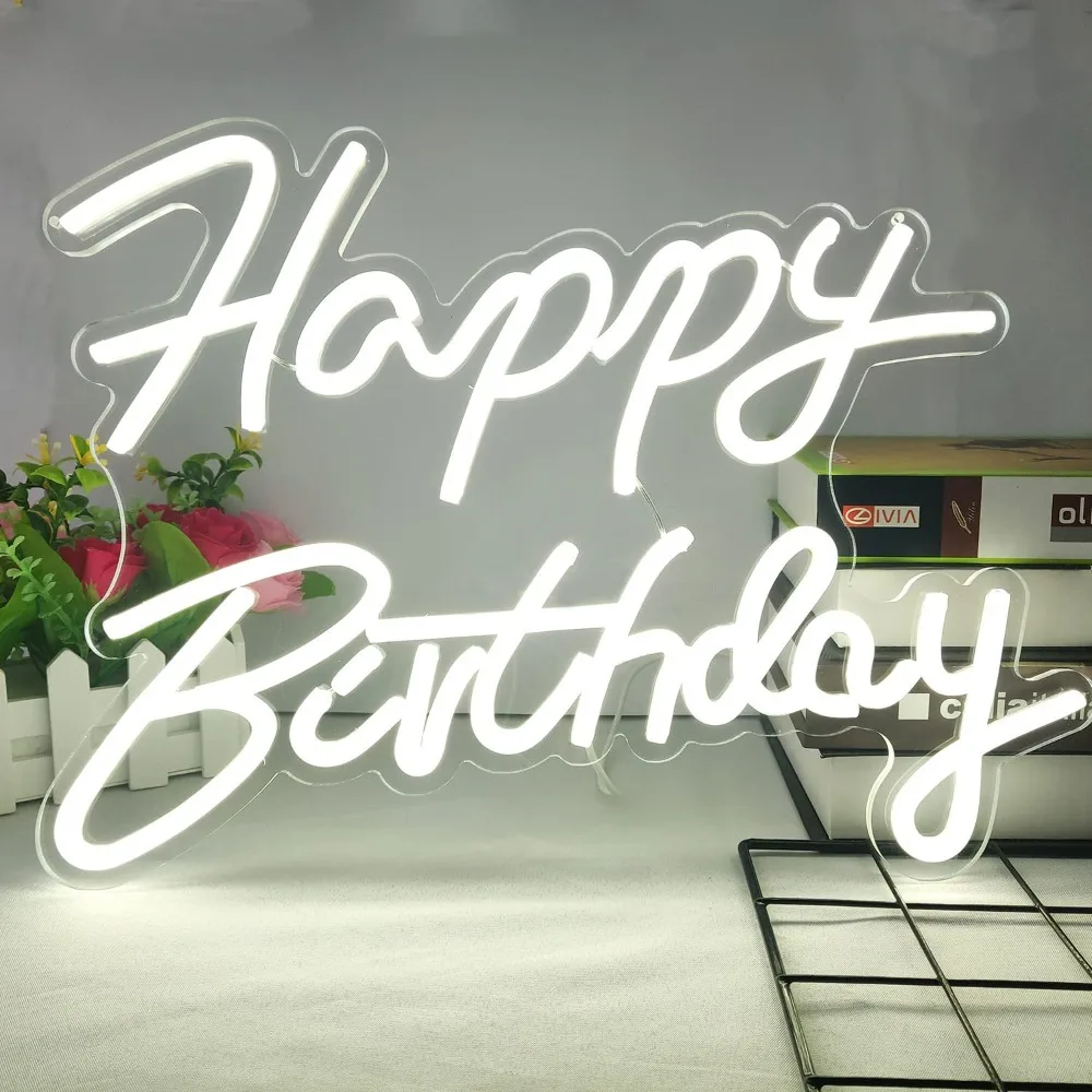 High Quality Happy Birthday Light Sign USB Powered Party Decoration LED Neon Lights Attractive Glowing Letters
High Quality Happy Birthday Light Sign USB Powered Party Decoration LED Neon Lights Attractive Glowing Letters