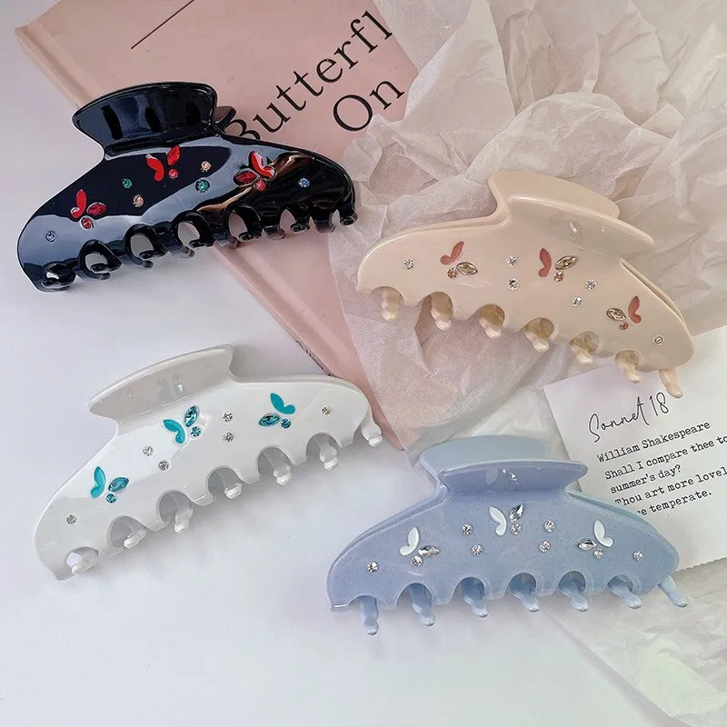 New Water Diamond Butterfly Hair Clip Hair Claw Acetate Claw Clip Colorful Crab Hair Clip Shark Grip Hair Accessories for Women
New Water Diamond Butterfly Hair Clip Hair Claw Acetate Claw Clip Colorful Crab Hair Clip Shark Grip Hair Accessories for Women