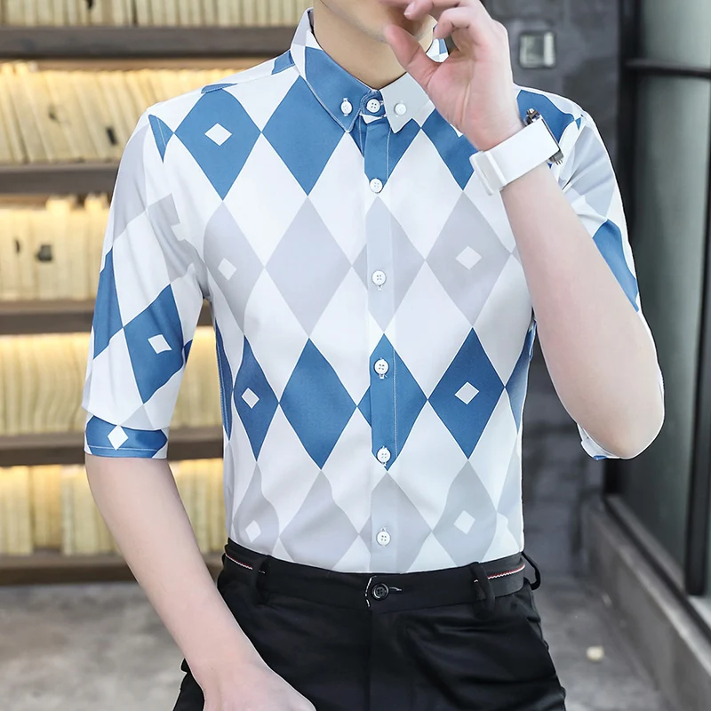 Argyle 3D Print Fashion Casual Streetwear Half Sleeves Men Shirt Summer New Quality Smooth Skin-Friendly Luxury Camisa Masculina
Argyle 3D Print Fashion Casual Streetwear Half Sleeves Men Shirt Summer New Quality Smooth Skin-Friendly Luxury Camisa Masculina