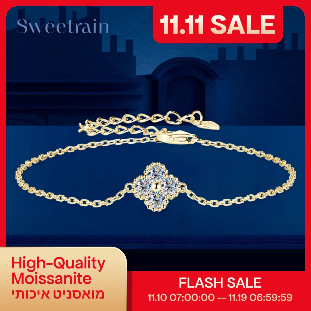 Sweetrain New 3mm Moissanite Bracelet Real 925 Sterling Silver Flower Clover Chain Bracelets for Women 2025 Trend Fine Jewelry
Sweetrain New 3mm Moissanite Bracelet Real 925 Sterling Silver Flower Clover Chain Bracelets for Women 2025 Trend Fine Jewelry