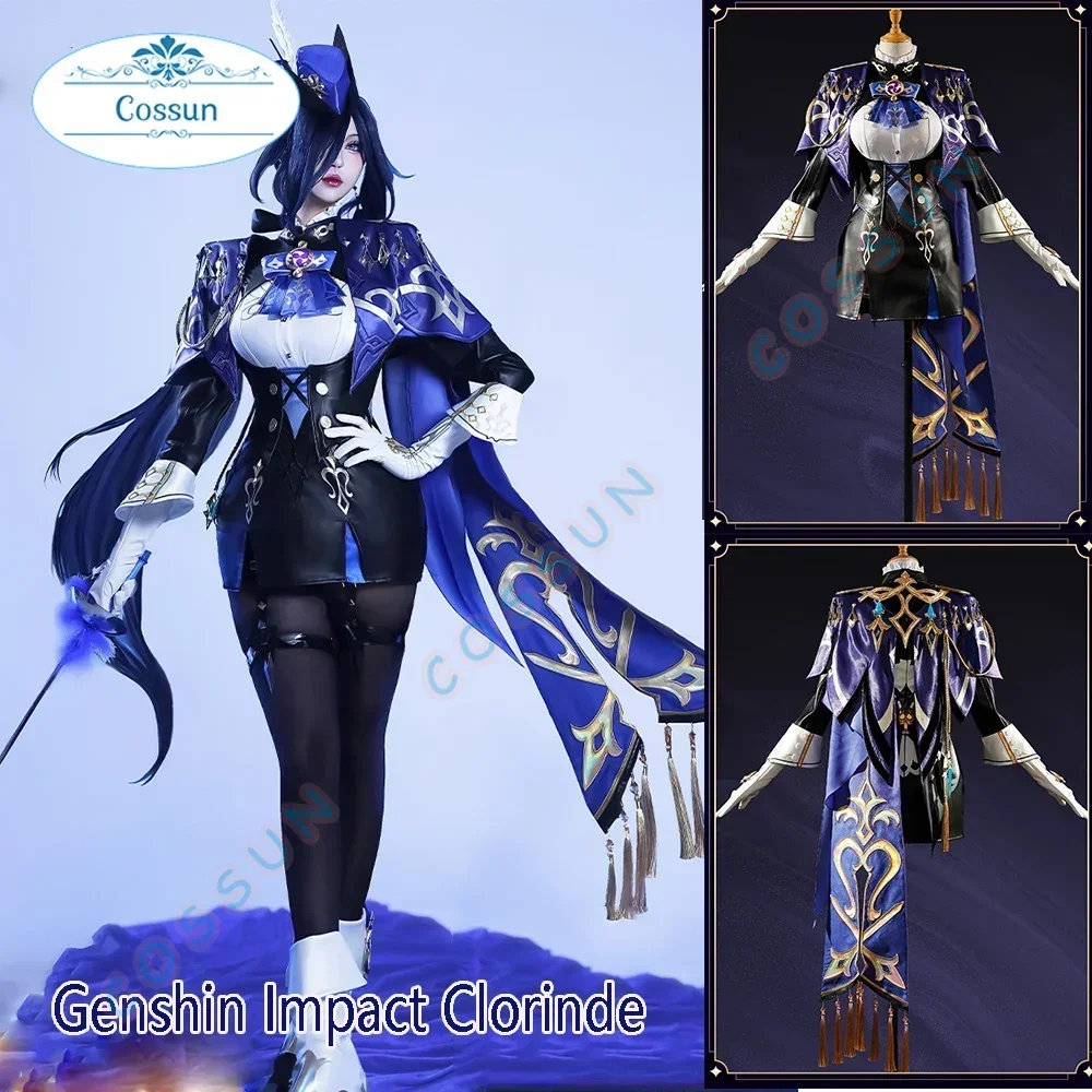Genshin Impact Clorinde Cosplay Costume Game Suit Gorgeous Lovely Dress Uniform Halloween Party Role Play Outfit Women
Genshin Impact Clorinde Cosplay Costume Game Suit Gorgeous Lovely Dress Uniform Halloween Party Role Play Outfit Women