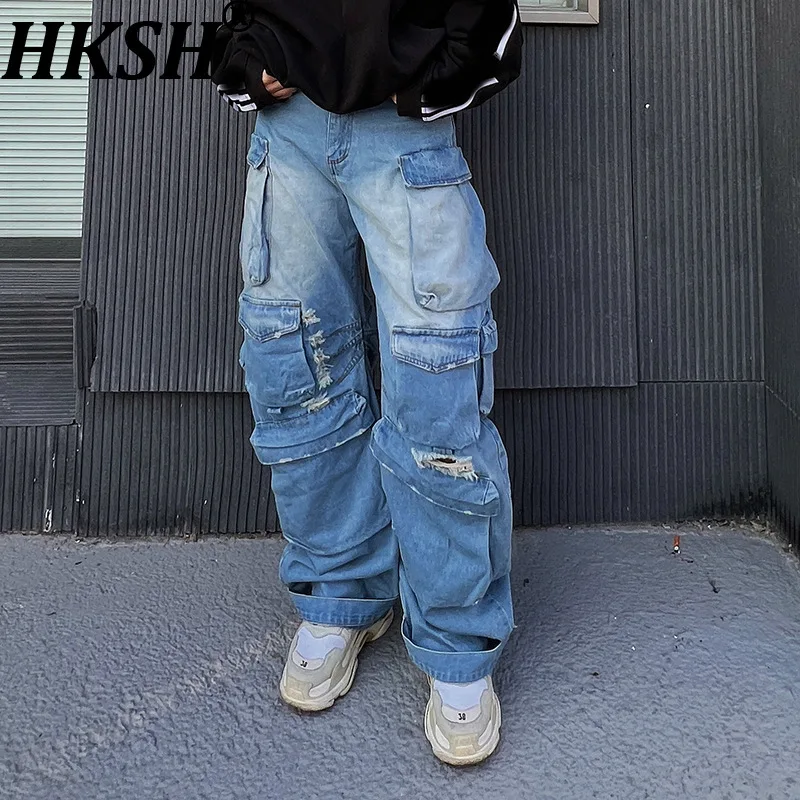 HKSH Women Chic Jeans Ripped Distressed Denim Multi-pocket Versatile Streetwear American Retro Trend Pants Spring Summer HK22306
HKSH Women Chic Jeans Ripped Distressed Denim Multi-pocket Versatile Streetwear American Retro Trend Pants Spring Summer HK22306