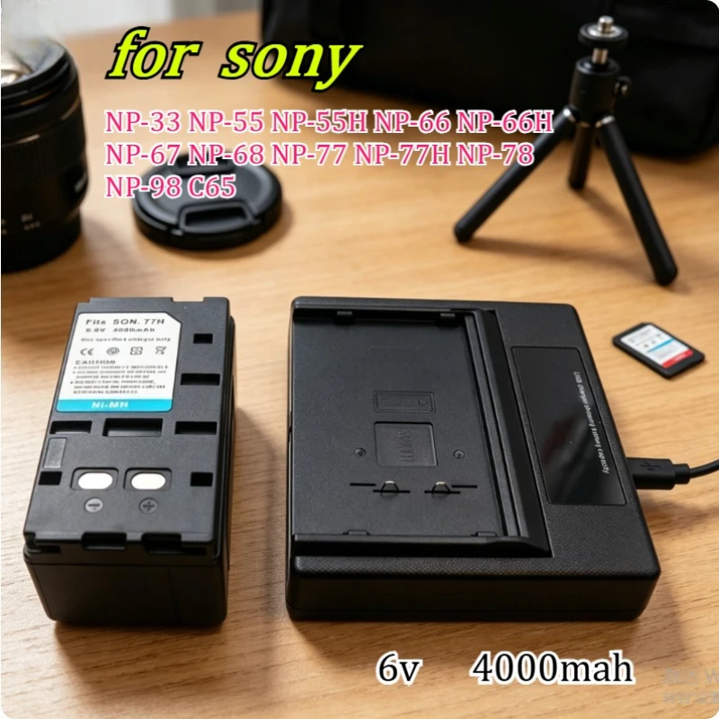 4000mAh 6V Suitable for Sony NP-33 NP-55 NP-55H NP-66 NP-66H NP-67 NP-68 NP-77 NP-77H NP-78 NP-98 C65 Camera Digital Battery
4000mAh 6V Suitable for Sony NP-33 NP-55 NP-55H NP-66 NP-66H NP-67 NP-68 NP-77 NP-77H NP-78 NP-98 C65 Camera Digital Battery