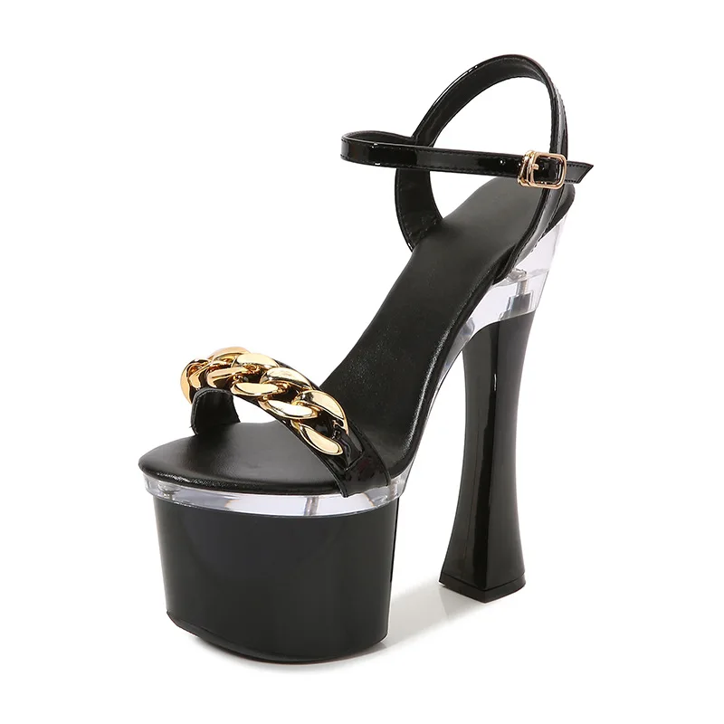 Gothic Open Toe Heel Sandals 18cm Metal Decoration Coarse 7 Inch Women's Stripper Sexy Fetish Shoes Buckle Strap Catwalk Fashion
Gothic Open Toe Heel Sandals 18cm Metal Decoration Coarse 7 Inch Women's Stripper Sexy Fetish Shoes Buckle Strap Catwalk Fashion