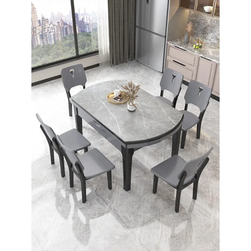 Slate dining table household small apartment modern simple light luxury variable round table
Slate dining table household small apartment modern simple light luxury variable round table