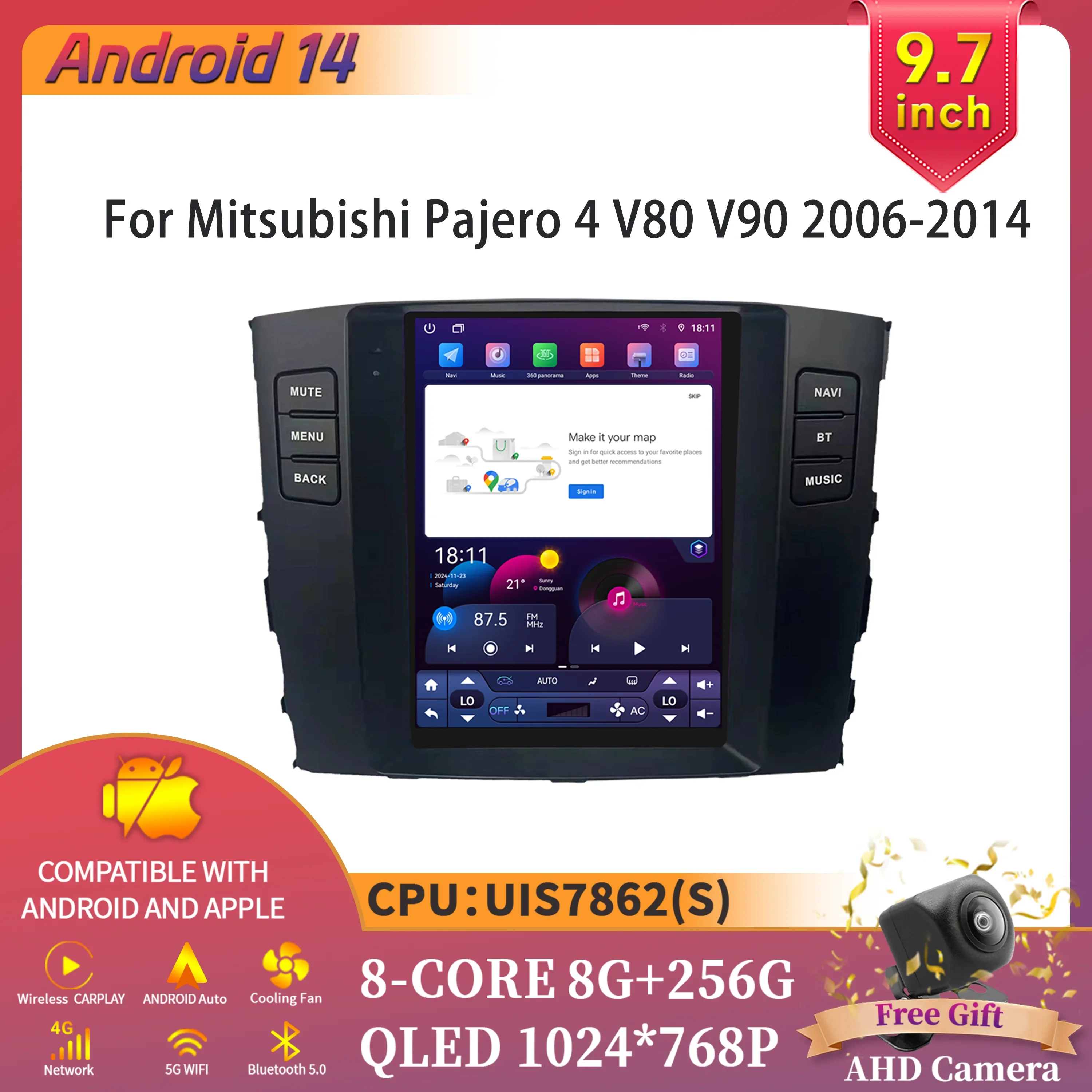 9.7inch Car Radio Multimedia Intelligent GPS Wireless Carplay Touch Screen Android 14 For Mitsubishi Pajero 4 V80 V90 2006-2014
9.7inch Car Radio Multimedia Intelligent GPS Wireless Carplay Touch Screen Android 14 For Mitsubishi Pajero 4 V80 V90 2006-2014