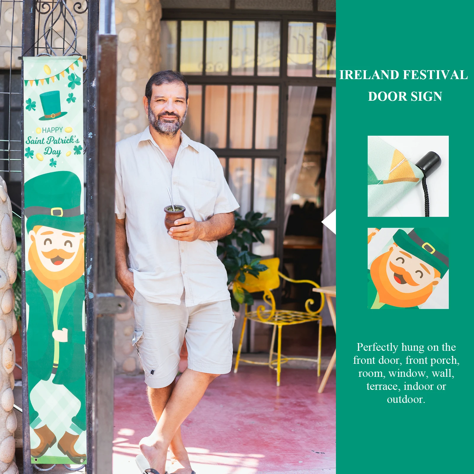 1Pair St Patrick's Day Door Hangings Exquisite Craftsmanship Warm Atmosphere Front Door Room Terrace Decoration Party Use
1Pair St Patrick's Day Door Hangings Exquisite Craftsmanship Warm Atmosphere Front Door Room Terrace Decoration Party Use