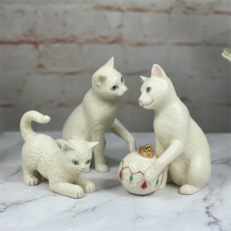 American Lenox Ceramic Hand-painted Cartoon Cat Figurines Porcelain Cute Animal Ornaments Home Decoration Christmas Gifts
American Lenox Ceramic Hand-painted Cartoon Cat Figurines Porcelain Cute Animal Ornaments Home Decoration Christmas Gifts