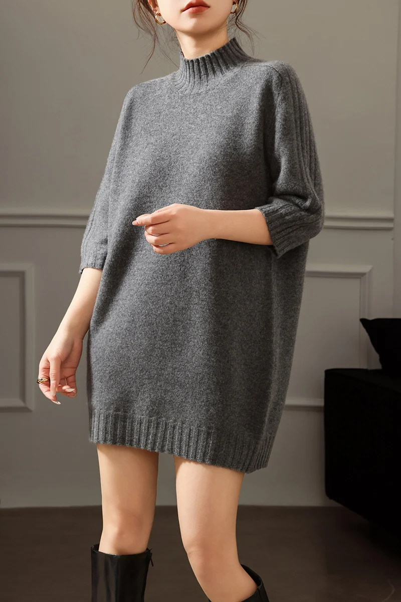 Женский свитер из 100% мериносовой шерсти, полувысокий воротник, однотонный, вязаный, толстый, повседневная одежда для осени и зимы, мягкий, теплый
Женский свитер из 100% мериносовой шерсти, полувысокий воротник, однотонный, вязаный, толстый, повседневная одежда для осени и зимы, мягкий, теплый