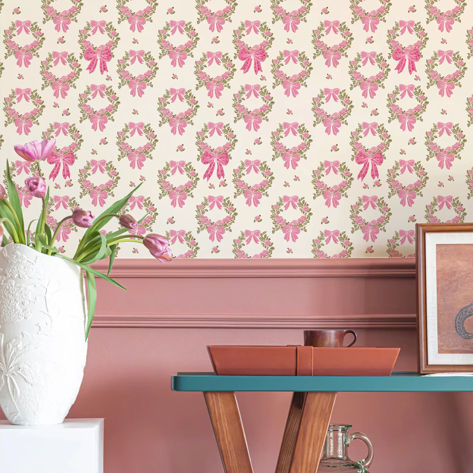 Pink Sweetheart Flower Wreath Self Adhesive Wallpaper Modern Waterproof Warm Pink Cute Wall Renovation Sticker for Living Room
Pink Sweetheart Flower Wreath Self Adhesive Wallpaper Modern Waterproof Warm Pink Cute Wall Renovation Sticker for Living Room