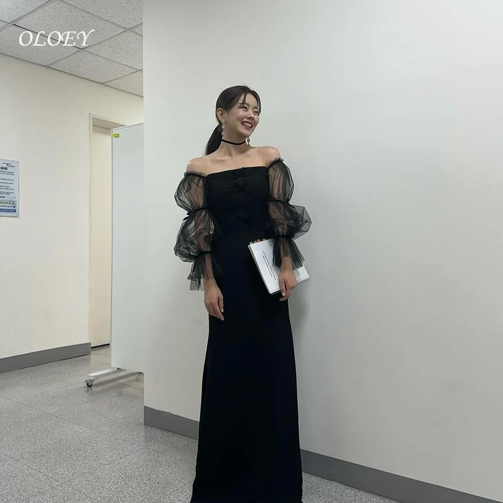 OLOEY Simple Black Floor-Length Off Shoulder Korea Wedding Dress Photo Shoot Long Puff Sleeve Customised Prom Gown 2025
OLOEY Simple Black Floor-Length Off Shoulder Korea Wedding Dress Photo Shoot Long Puff Sleeve Customised Prom Gown 2025