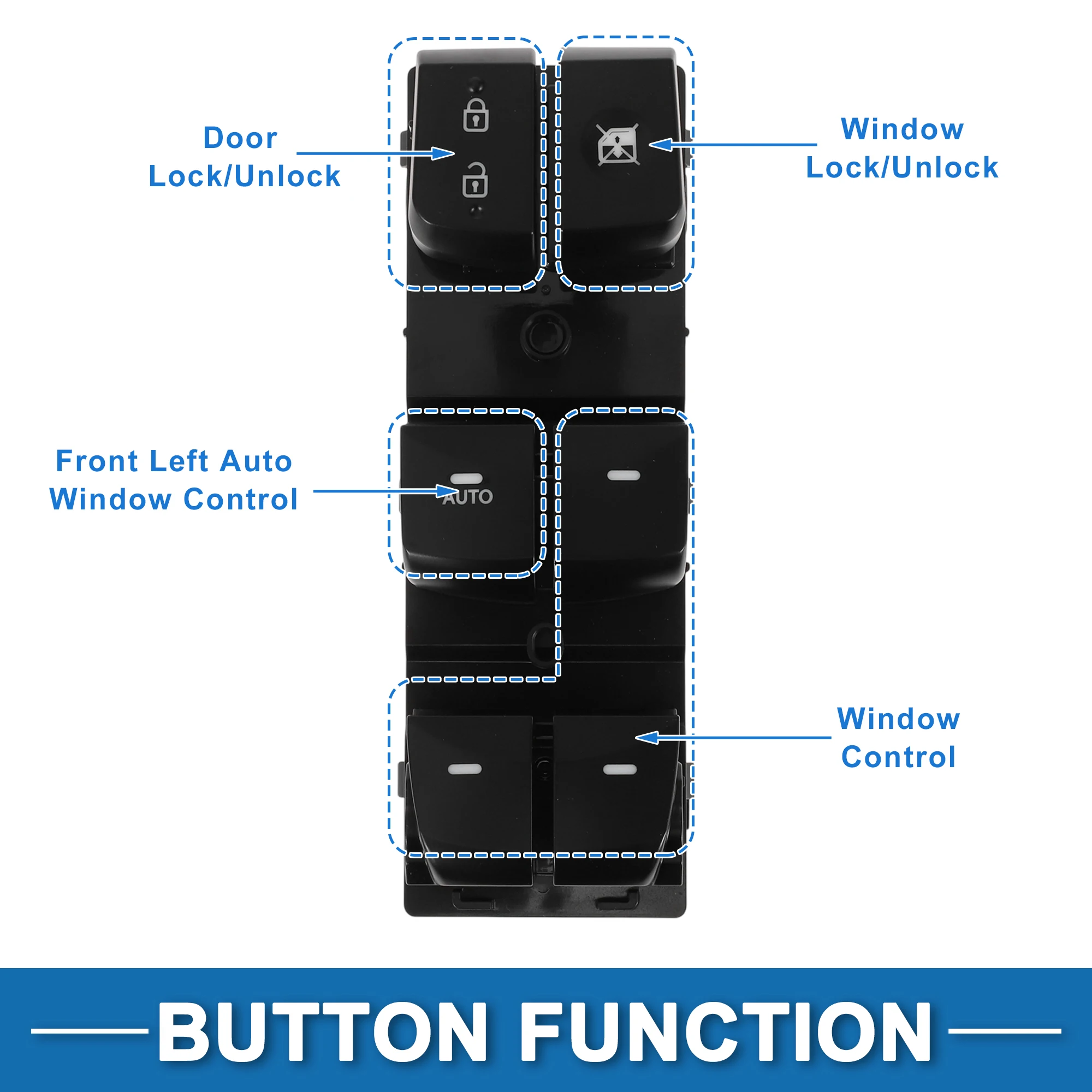 UXCELL Front Left Driver Side Power Window Switch for Hyundai Elantra 2014-2019 No.935713X001RY/DWS2072/1S16474 Black
UXCELL Front Left Driver Side Power Window Switch for Hyundai Elantra 2014-2019 No.935713X001RY/DWS2072/1S16474 Black
