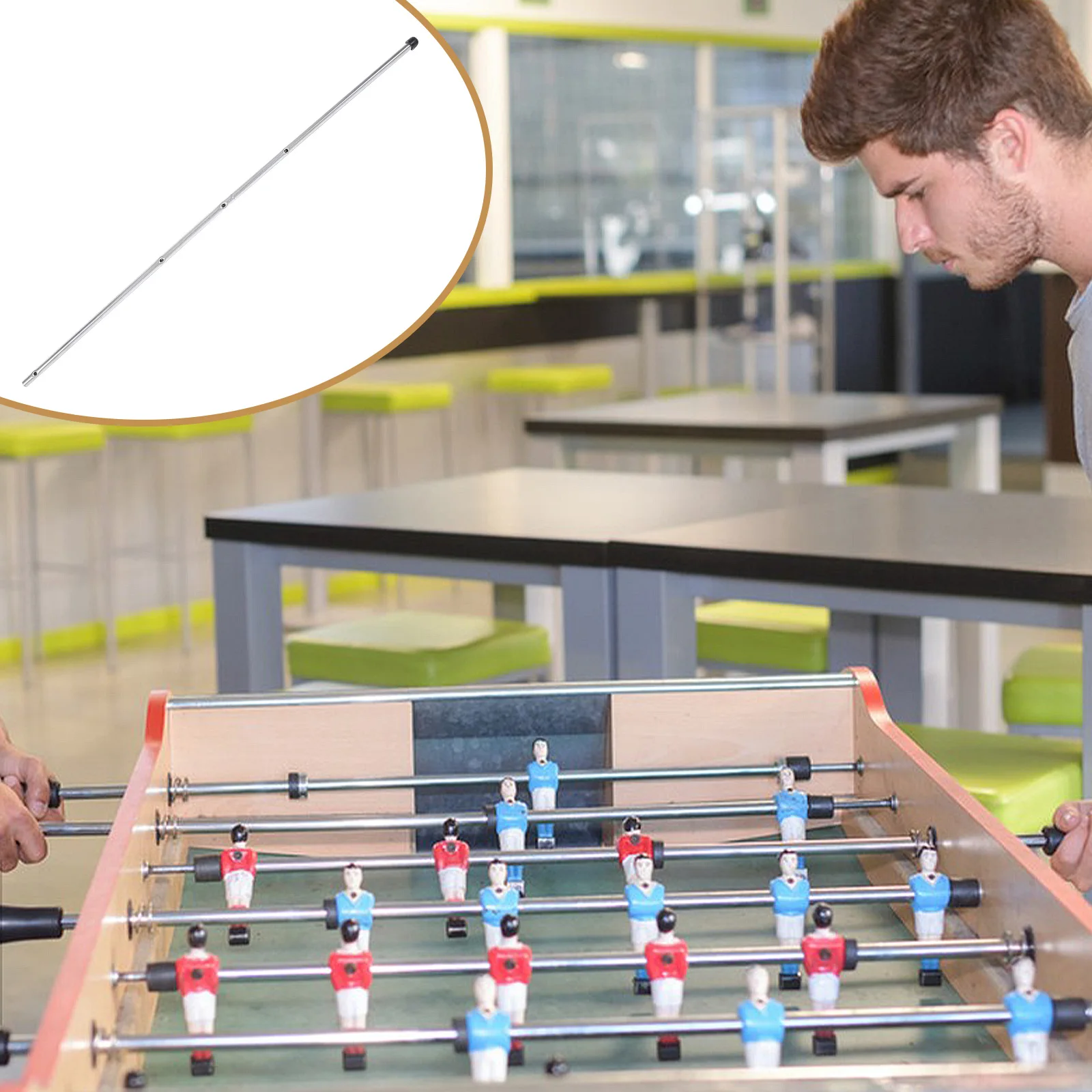 Foosball Pole Replacement Component Table Poles Silver Accessory Bearing Rod Child 
Foosball Pole Replacement Component Table Poles Silver Accessory Bearing Rod Child