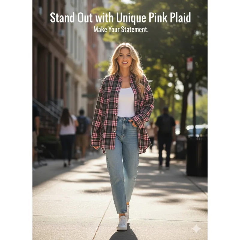 Women's Casual Plaid Shirt Autumn Winter New Loose Fit Checkered Jacket Long Sleeve Fashionable Shirt Stylish Checkered Shirta
Women's Casual Plaid Shirt Autumn Winter New Loose Fit Checkered Jacket Long Sleeve Fashionable Shirt Stylish Checkered Shirta