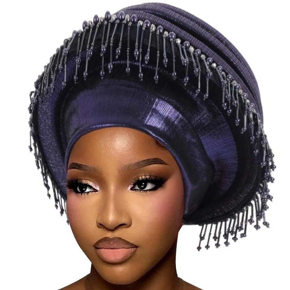 Ceremony Headpiece Structured Auto Gele Layered Metallic Beaded Headtie Handmade Pre-tied African Turban Prom Queen
Ceremony Headpiece Structured Auto Gele Layered Metallic Beaded Headtie Handmade Pre-tied African Turban Prom Queen