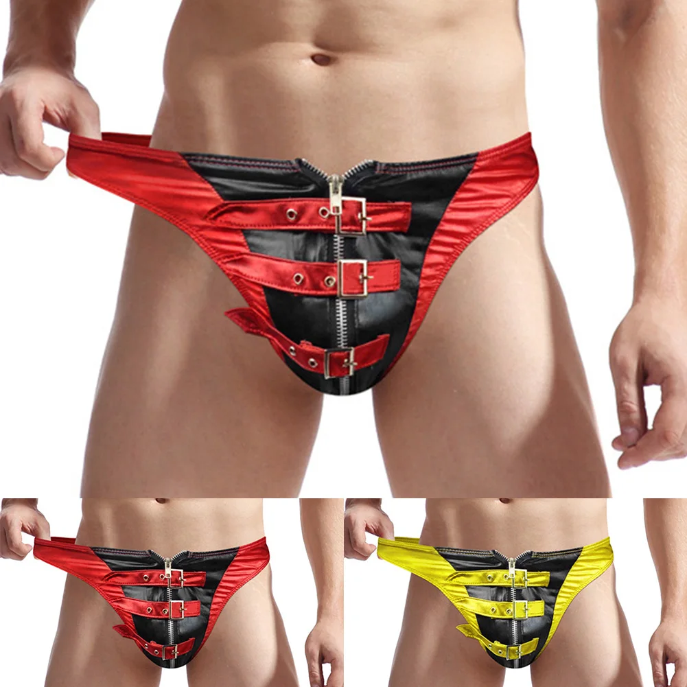 Sexy Mens Lingerie Synthetic Leather Pouch Briefs Oil Shiny Hight Cut Thongs T-back Low Waist G-Strings Elasticity Underwear
Sexy Mens Lingerie Synthetic Leather Pouch Briefs Oil Shiny Hight Cut Thongs T-back Low Waist G-Strings Elasticity Underwear