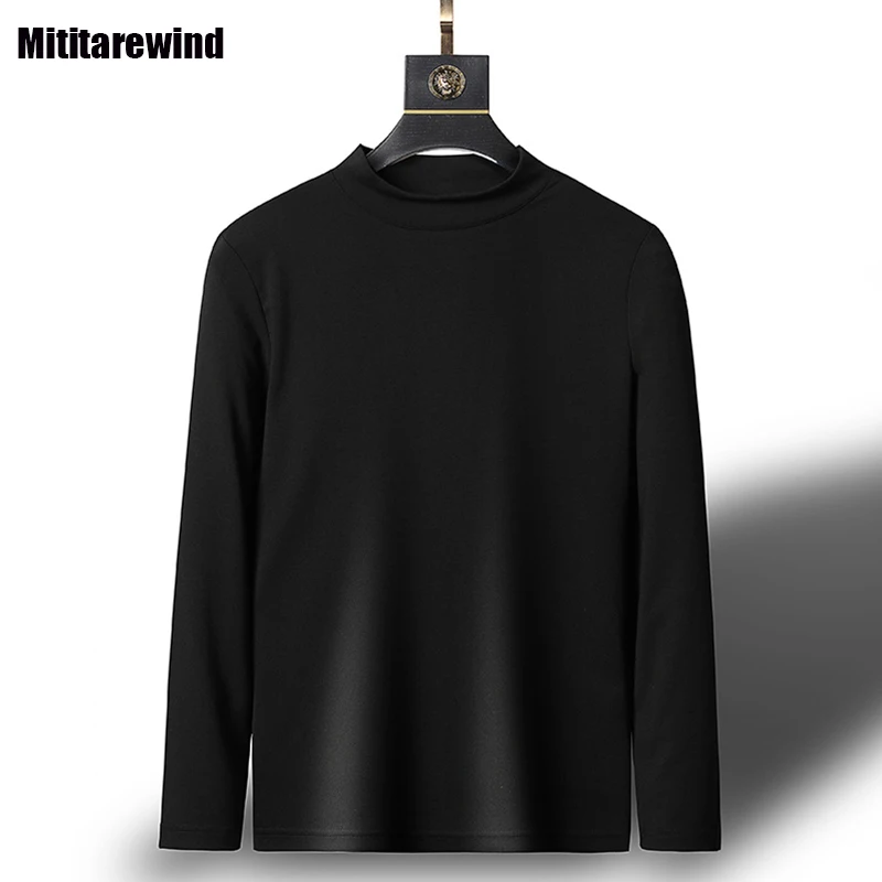 Autumn Winter Long Sleeve Tshirt for Men Business Casual Mock-neck T-shirt with Silk Solid Bottoming Tops Simple Versatile Tees
Autumn Winter Long Sleeve Tshirt for Men Business Casual Mock-neck T-shirt with Silk Solid Bottoming Tops Simple Versatile Tees