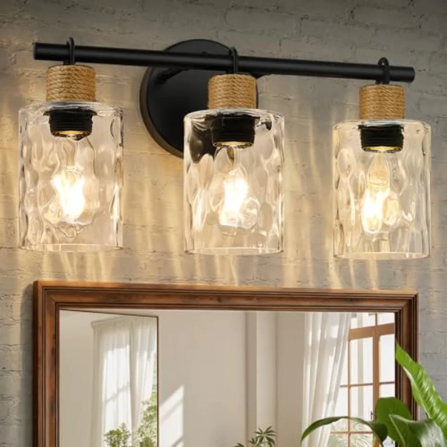 Bathroom Light Fixtures, Coastal Vanity Lights with Crystal Glass Shade, Black Bathroom Wall Lamp for Mirror Kitchen Hallway Ca
Bathroom Light Fixtures, Coastal Vanity Lights with Crystal Glass Shade, Black Bathroom Wall Lamp for Mirror Kitchen Hallway Ca