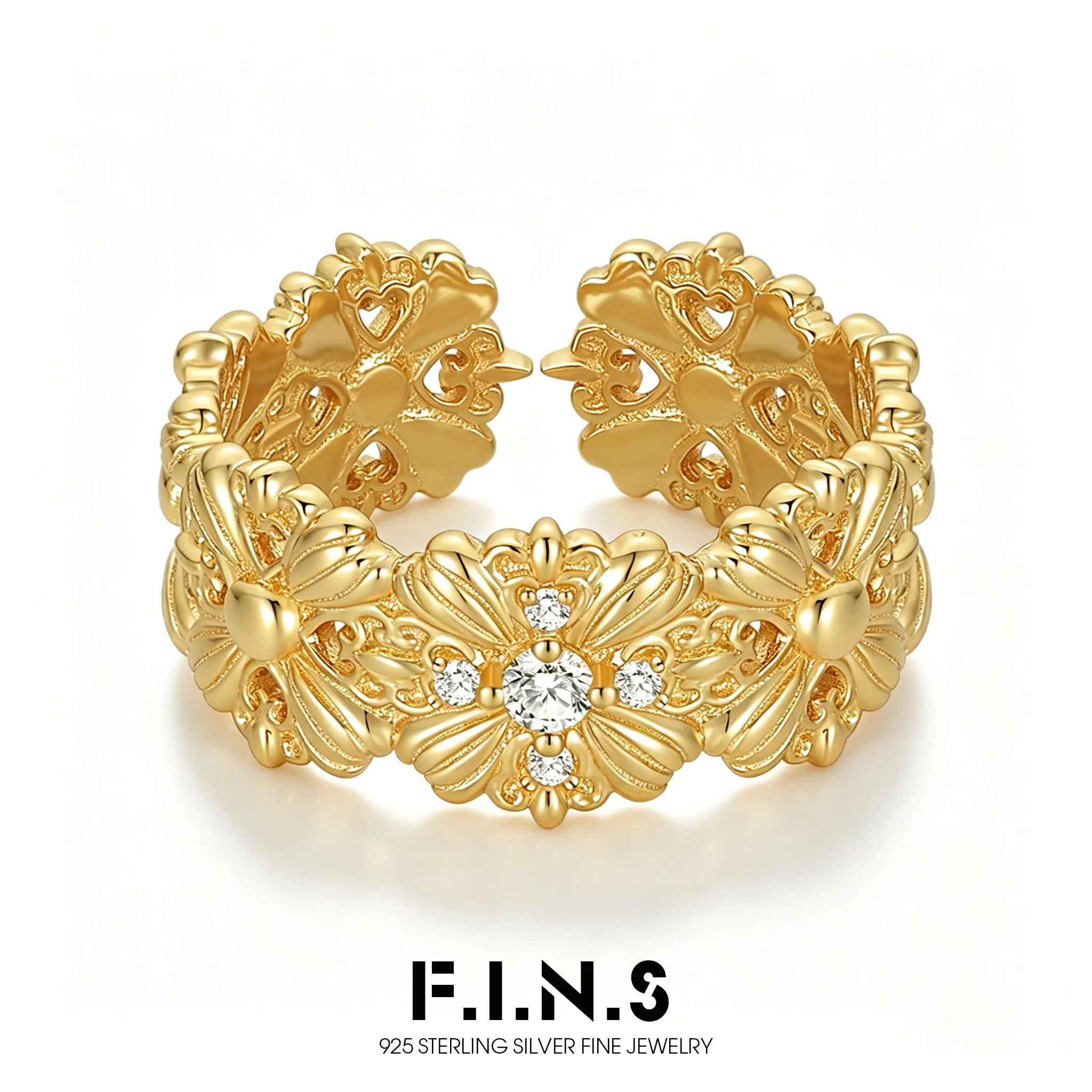 F.I.N.S Original Iris S925 Sterling Silver Ring for Women Luxury Simple Open Resizable Wide Texture Mid Finger Party Fine Jewels
F.I.N.S Original Iris S925 Sterling Silver Ring for Women Luxury Simple Open Resizable Wide Texture Mid Finger Party Fine Jewels