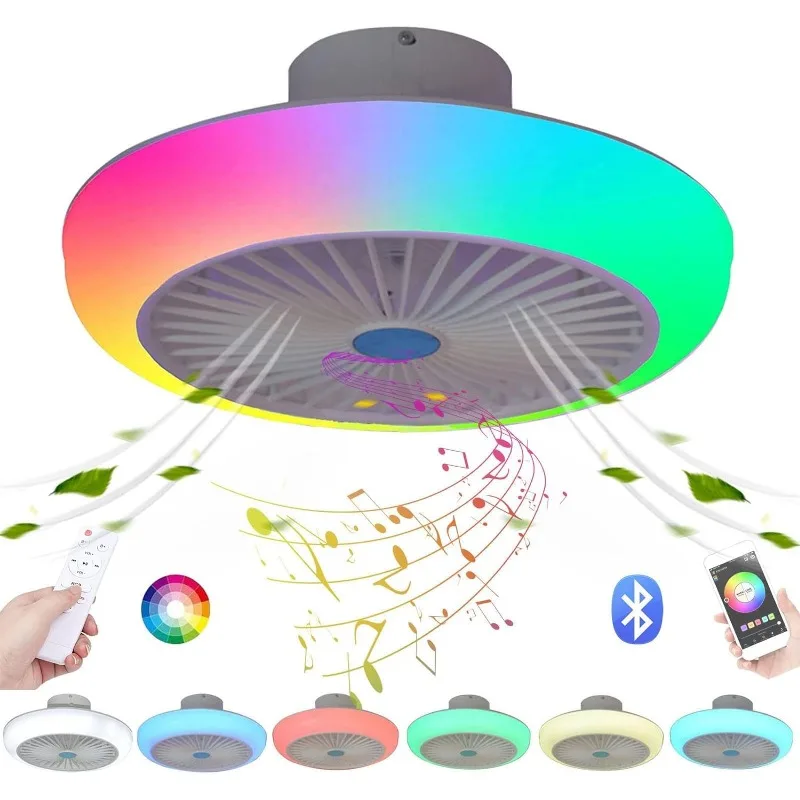 Fans with Lights and Remote Bluetooth, RGB Dimmable LED Enclosed Ceiling Fans for Kids Room, with Bluetooth Speaker And 3
Fans with Lights and Remote Bluetooth, RGB Dimmable LED Enclosed Ceiling Fans for Kids Room, with Bluetooth Speaker And 3