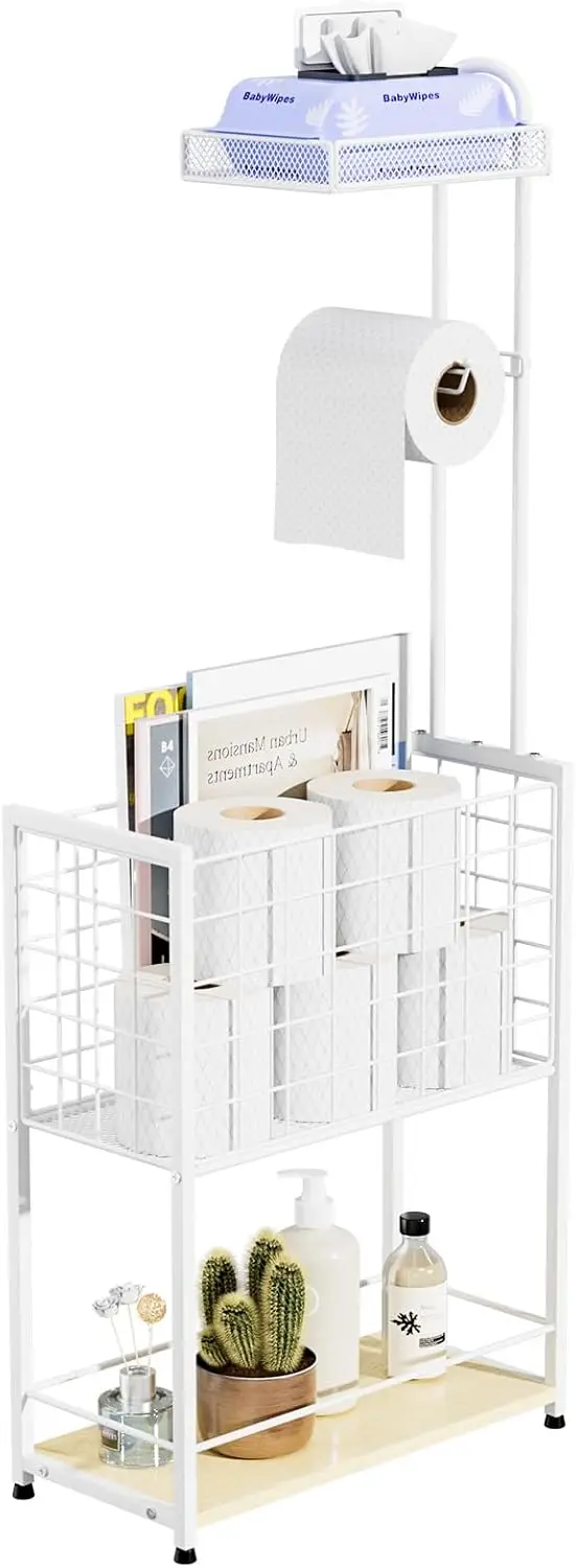 Отдельностоящий держатель для туалетной бумаги с полкой, стеллаж для хранения рулонов и предметов первой необходимости, белый
Отдельностоящий держатель для туалетной бумаги с полкой, стеллаж для хранения рулонов и предметов первой необходимости, белый