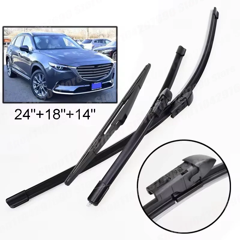 Wiper Front & Rear Wiper Blades Set For Mazda CX-9 CX9 MK2 2016 - 2023 Windshield Windscreen Window Brushes 24"+18"+14"
Wiper Front & Rear Wiper Blades Set For Mazda CX-9 CX9 MK2 2016 - 2023 Windshield Windscreen Window Brushes 24"+18"+14"