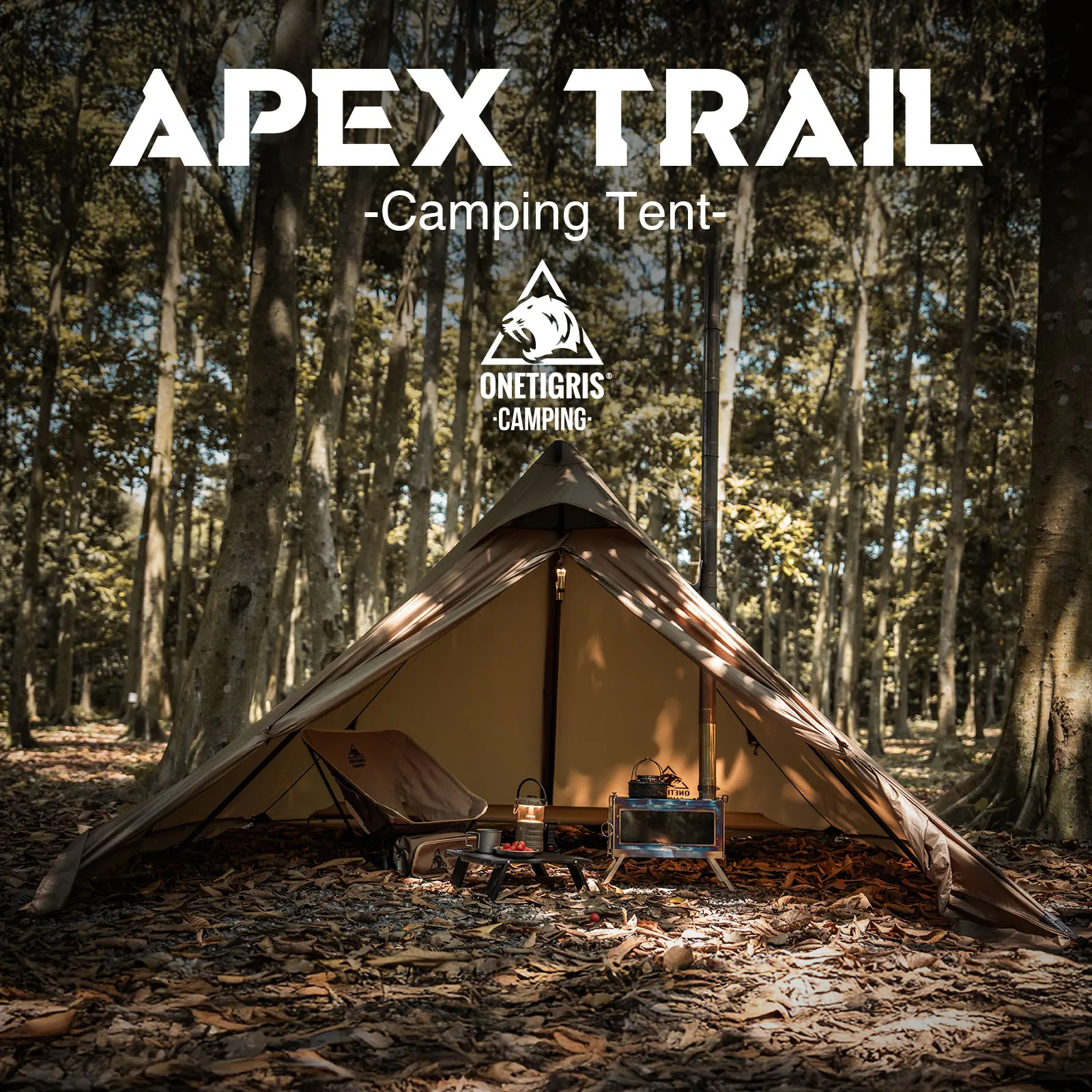 OneTigris APEX Trail Pyramid Tent Waterproof Windproof 1-2 Person Pyramid Teepee Hot Tent with Stove Jack for Camping Hiking
OneTigris APEX Trail Pyramid Tent Waterproof Windproof 1-2 Person Pyramid Teepee Hot Tent with Stove Jack for Camping Hiking