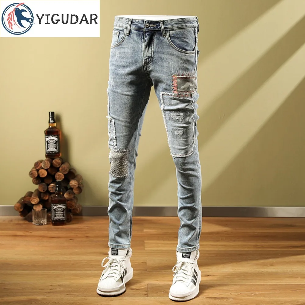 Spring Autumn New Men Skinny Jeans Youth Vitality Male Streetwear Denim Pencil Pants Button Slim Patch Multi Pocket Cargo Pants
Spring Autumn New Men Skinny Jeans Youth Vitality Male Streetwear Denim Pencil Pants Button Slim Patch Multi Pocket Cargo Pants