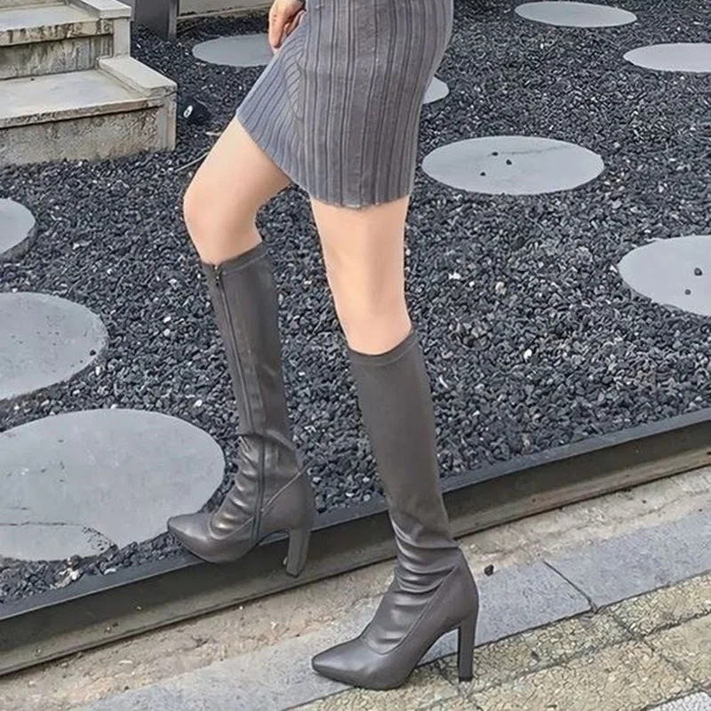 Solid Knee High Leather Boots Thin High Heel Pointed Toe Fashionable Sexy Novel Western Winter Woman Shoes Zapatillas Mujer
Solid Knee High Leather Boots Thin High Heel Pointed Toe Fashionable Sexy Novel Western Winter Woman Shoes Zapatillas Mujer