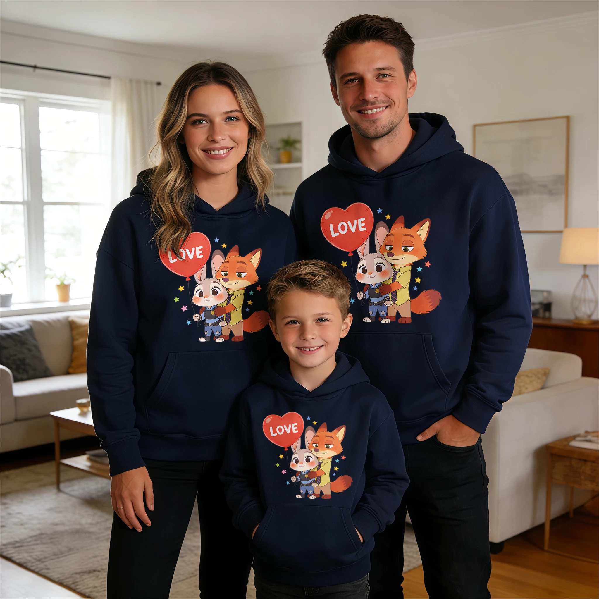 Модные худи для родителей и детей с принтом «Zootopia: Ник и Джуди LOVE» и воздушными шарами, 100% хлопок, высокое качество, свободный крой, Y2K, коллекция Осень-Зима 2026
Модные худи для родителей и детей с принтом «Zootopia: Ник и Джуди LOVE» и воздушными шарами, 100% хлопок, высокое качество, свободный крой, Y2K, коллекция Осень-Зима 2026