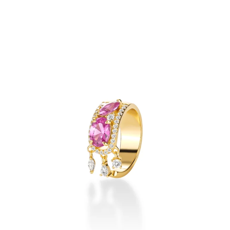 Bellux 925 Silver Gold Plated Synthetic Zircon Rose Ruby Pigeon Eggs Four Claw Unique Ring Women's Party Dinner Anniversary Gift
Bellux 925 Silver Gold Plated Synthetic Zircon Rose Ruby Pigeon Eggs Four Claw Unique Ring Women's Party Dinner Anniversary Gift