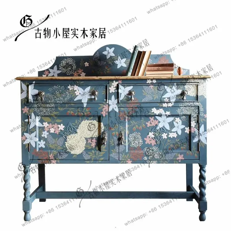 Retro style hand-painted living room multi-functional entry cabinet/simple dining side cabinet/customizable
Retro style hand-painted living room multi-functional entry cabinet/simple dining side cabinet/customizable