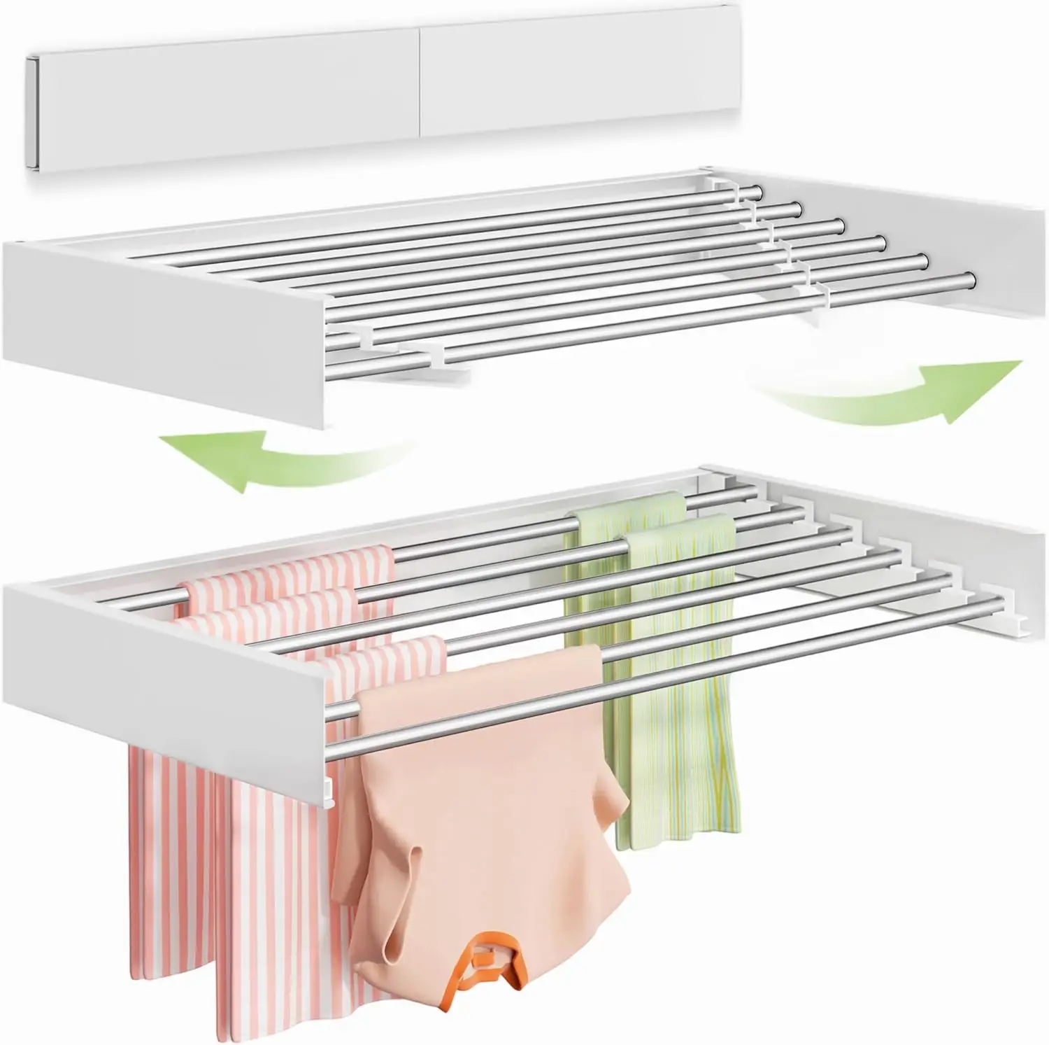 Wall Mounted Clothes Drying Rack 40 inches, Foldable Wall Mount Laundry Rack Folding Indoor, Drying Rack Clothing Collapsible, H
Wall Mounted Clothes Drying Rack 40 inches, Foldable Wall Mount Laundry Rack Folding Indoor, Drying Rack Clothing Collapsible, H