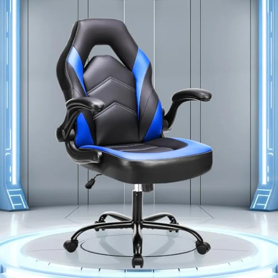 Computer Gaming Chair - PU Leather Ergonomic Lumbar Support with Flip-up Armrest and 360° Swivel Wheels Height Adjustable Task
Computer Gaming Chair - PU Leather Ergonomic Lumbar Support with Flip-up Armrest and 360° Swivel Wheels Height Adjustable Task
