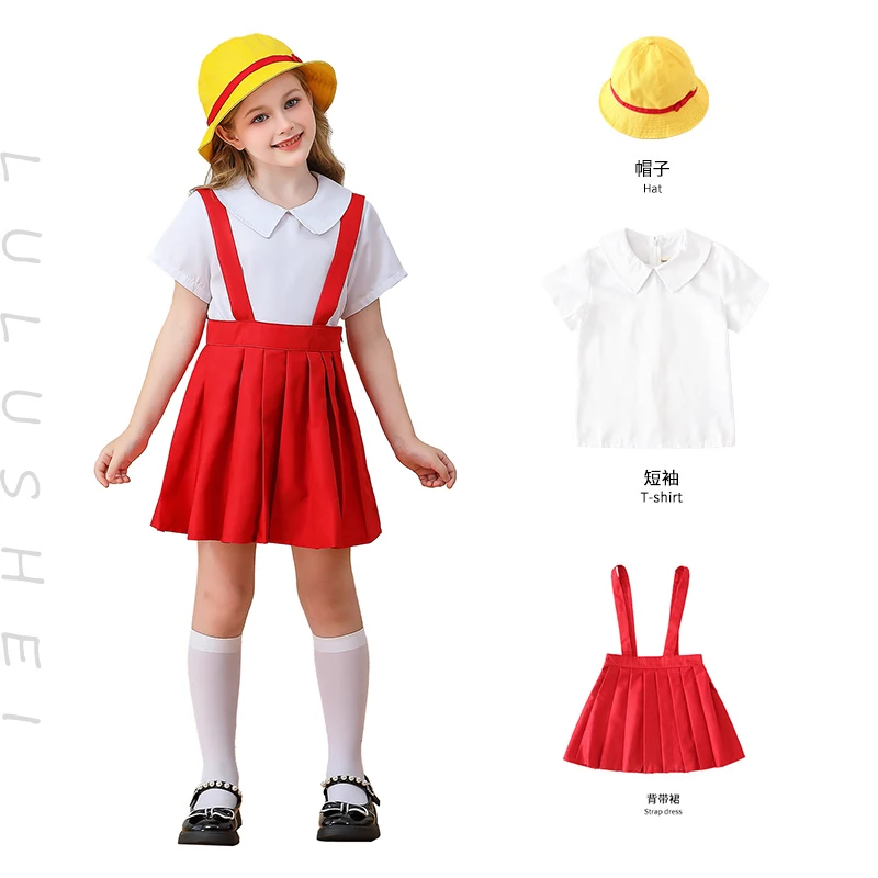 Japanese Anime Cherry Garden School Uniform Children Girl Spring Outing Skirt Hat Uniform Suit Cute Chibi Maruko Cosplay Costume
Japanese Anime Cherry Garden School Uniform Children Girl Spring Outing Skirt Hat Uniform Suit Cute Chibi Maruko Cosplay Costume
